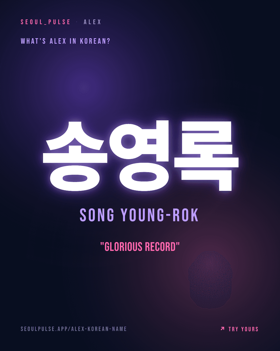 Alex in Korean: 송영록 (Song Young-Rok) — glorious record